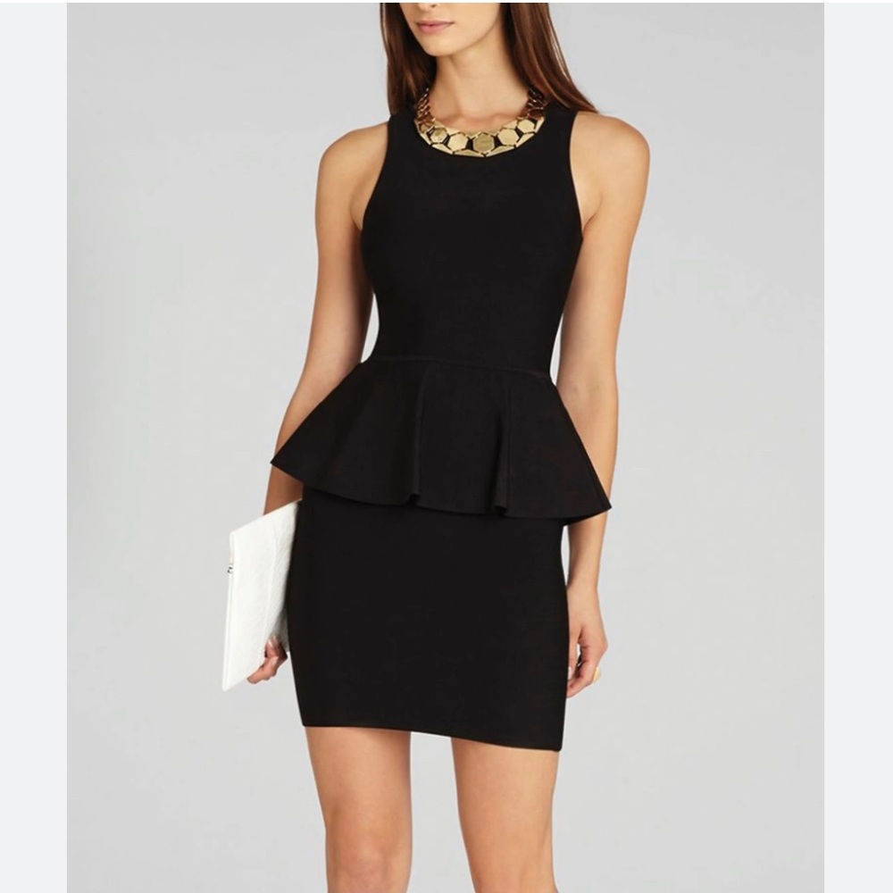 BCBG WHITE!!!!! Bandage Dress with Peplum, like Herve Leger